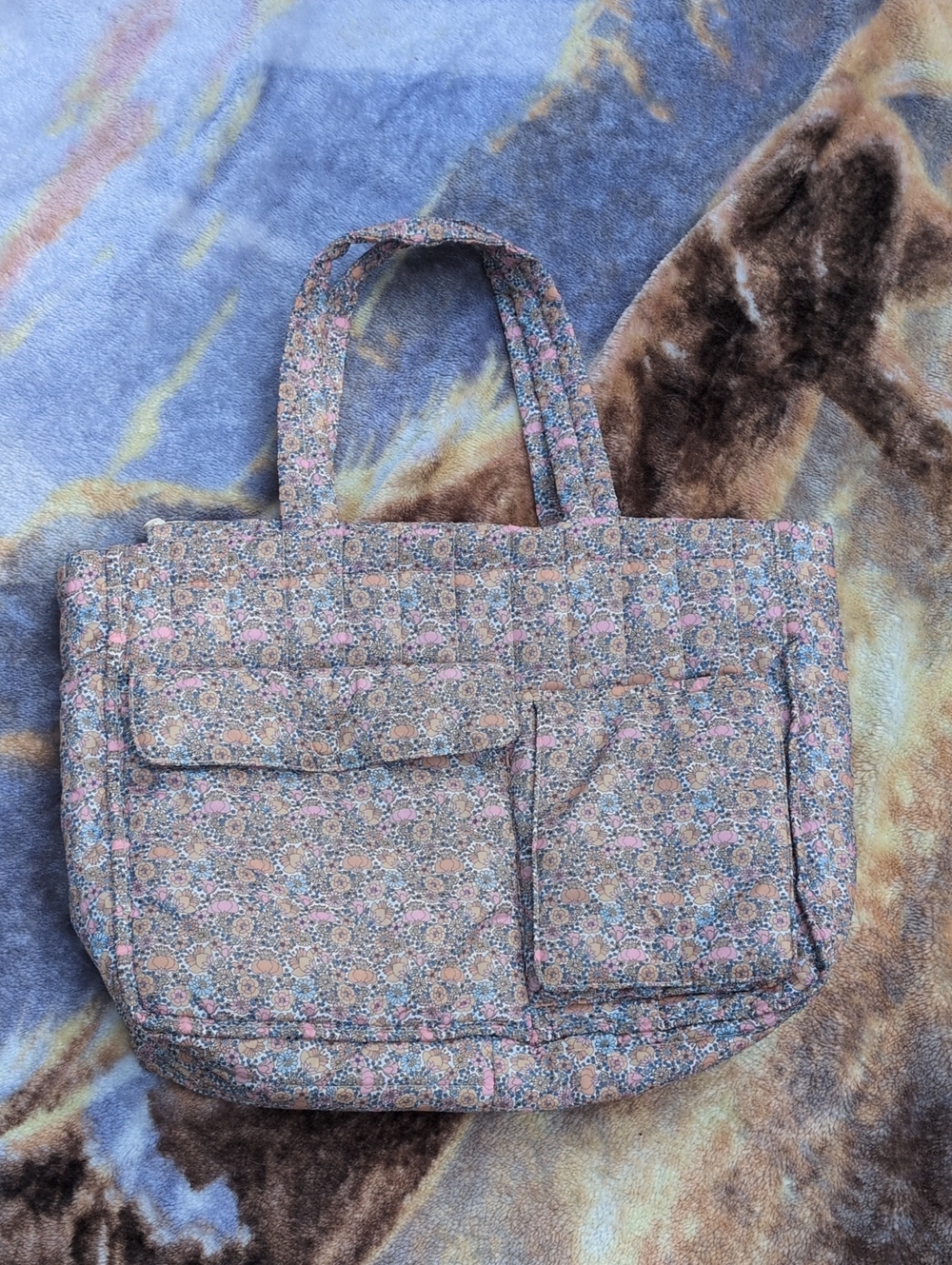 Zara Floral Quilted Tote Bag - Pink Multi